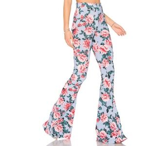 SHOW ME YOUR MUMU Bam Bam Bells Floral Print Stretch Flare Festival Pants Small